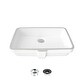 preview thumbnail 2 of 11, STYLISH 20 3/8 inch Rectangular Undermount Porcelain Bathroom Sink with two Overflow Finishes included