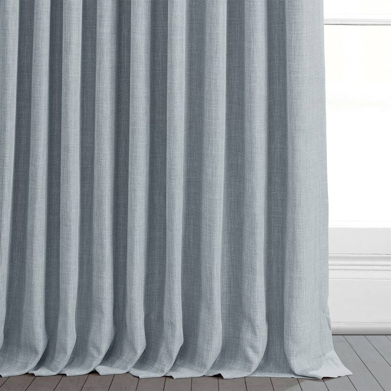 Exclusive Fabrics Faux Linen Extra Wide Room Darkening Curtain Panel