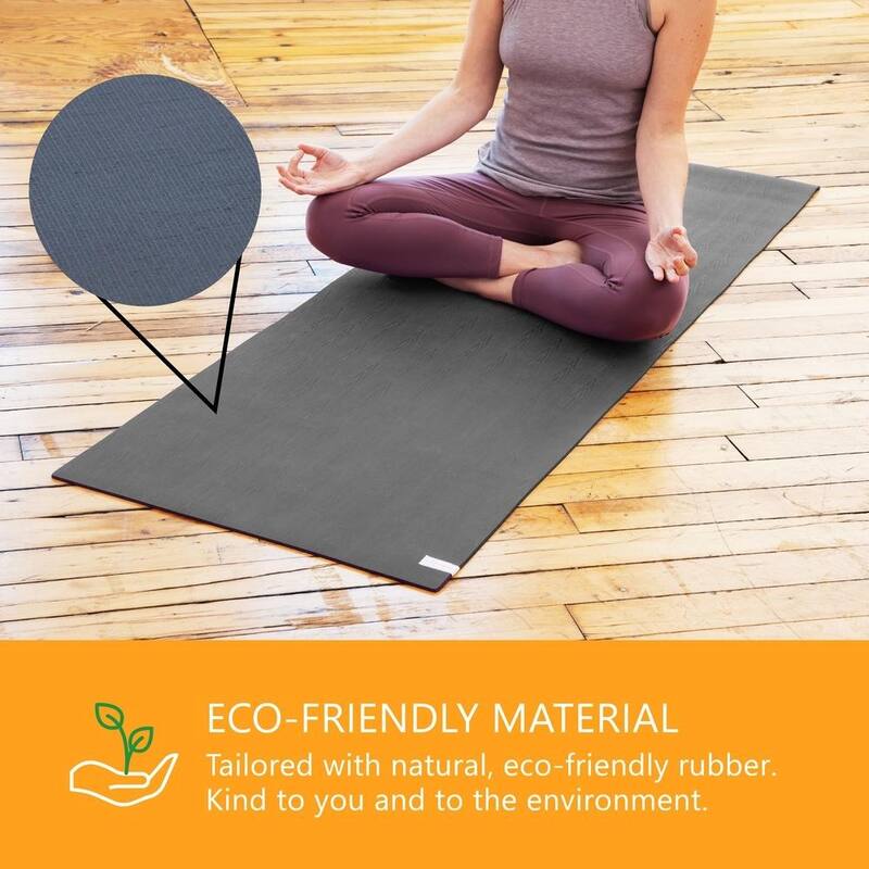 Sol Living Yoga Mat Natural Rubber Non Slip Extra Thick Exercise Mat for Yoga, Pilate, Mediation 24 -in x 72 -in