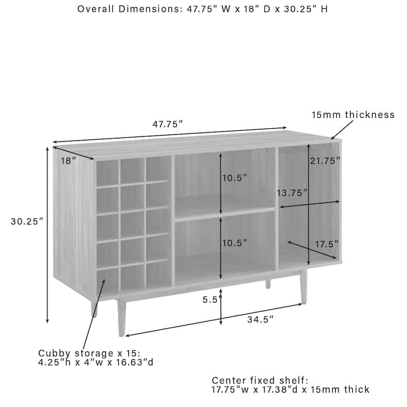 Liam Wine Storage Sideboard - 18'x47.75"x30.25"