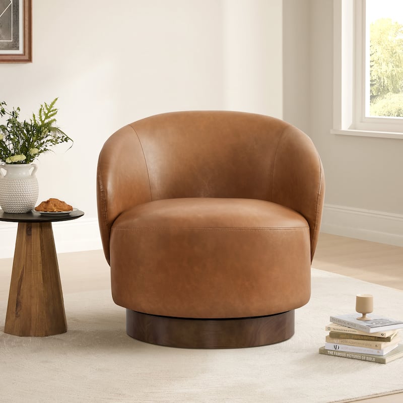 Spruce & Spring Ariel Upholstered Swivel Accent Chair Fabric