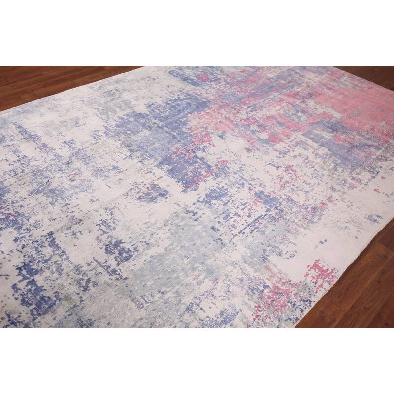 All-Over Abstract Contemporary Rug Hand-Knotted Bedroom Wool Carpet - 6'7"x 10'2"