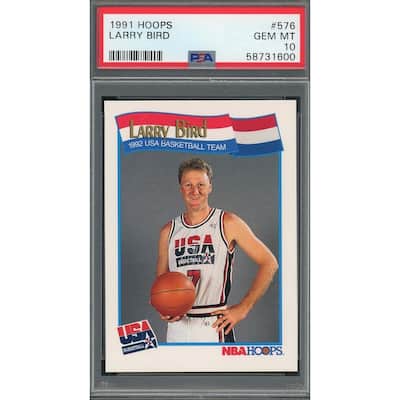 Larry Bird 1991 Hoops Basketball Card #576 Graded PSA 10 - 8'6" x 11'6"