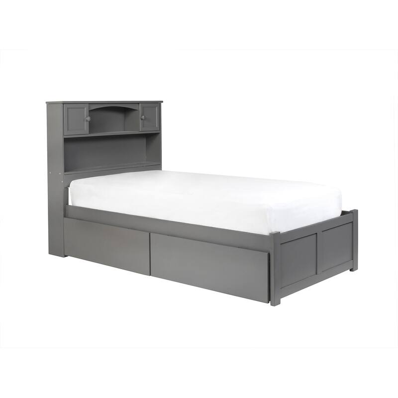 Platform Bed with Drawers - Low Profile Bed Frame & USB Charger - Modern Storage Bed