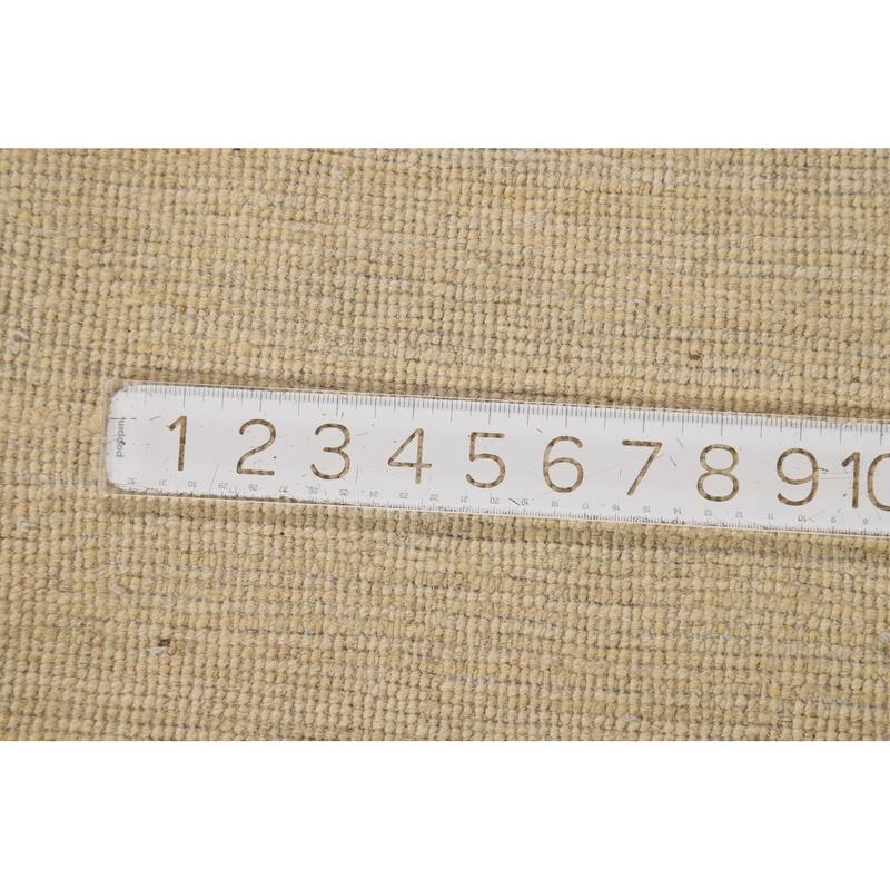 Modern Gabbeh Oriental Rug Beige Handmade Wool Carpet - 4'9"x 6'5"