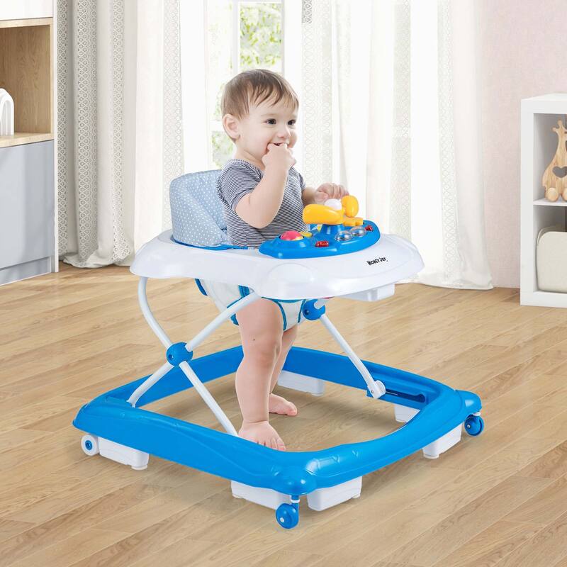 Honeyjoy Foldable Baby Walker with 3 Adjustable Heights Comfy Padded - See Details