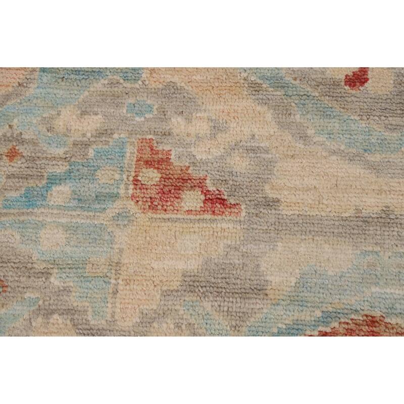 Vegetable Dye Oushak Turkish Rug Handmade Floral Wool Carpet - 8'2"x 10'2"