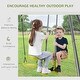 preview thumbnail 3 of 7, HOMCOM 3-in-1 Outdoor Swing Set with 2-Person Swing, Single-Kid Swing, and Climbing Ladder
