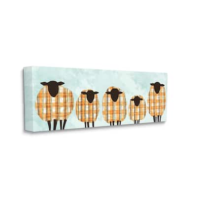 Stupell Black Sheep Herd Orange Plaid Autumn Sweaters Canvas Wall Art