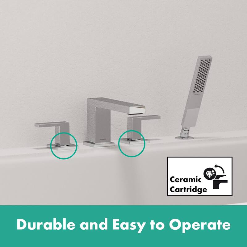 Hansgrohe 73444 Tecturis E Deck Mounted Roman Tub Filler with Built-In