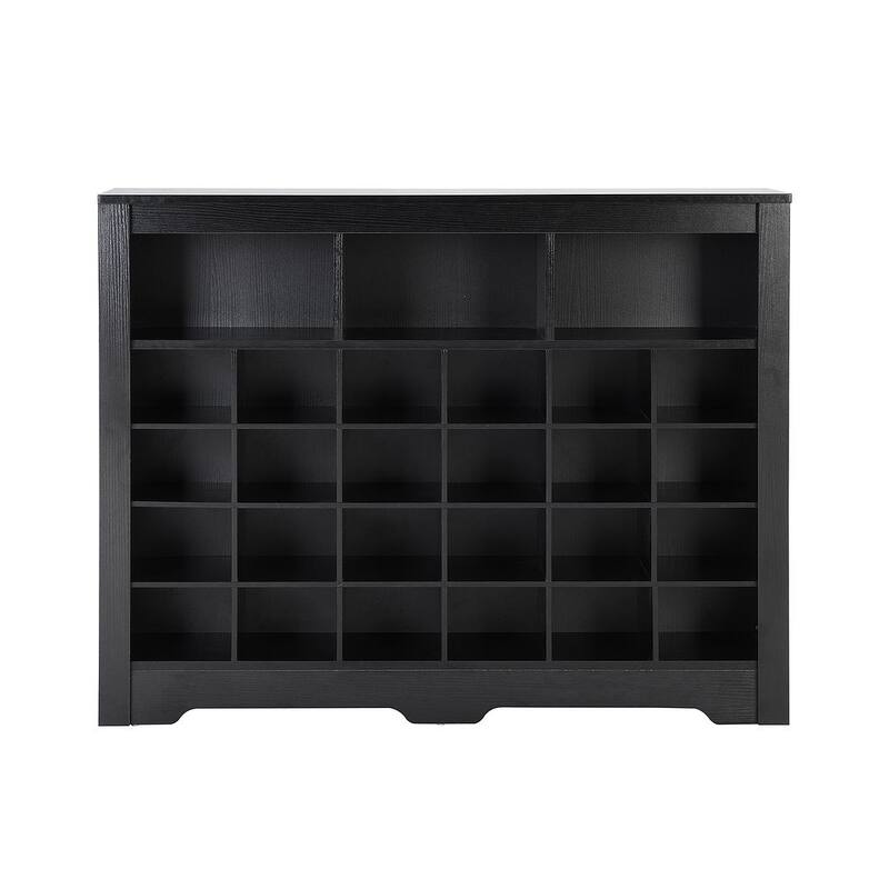 24 Pair Shoe Storage with Curved Base - Black
