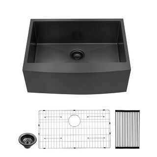 27 inch Farmhouse Single Bowl Kitchen Sink in Gunmetal Black ...