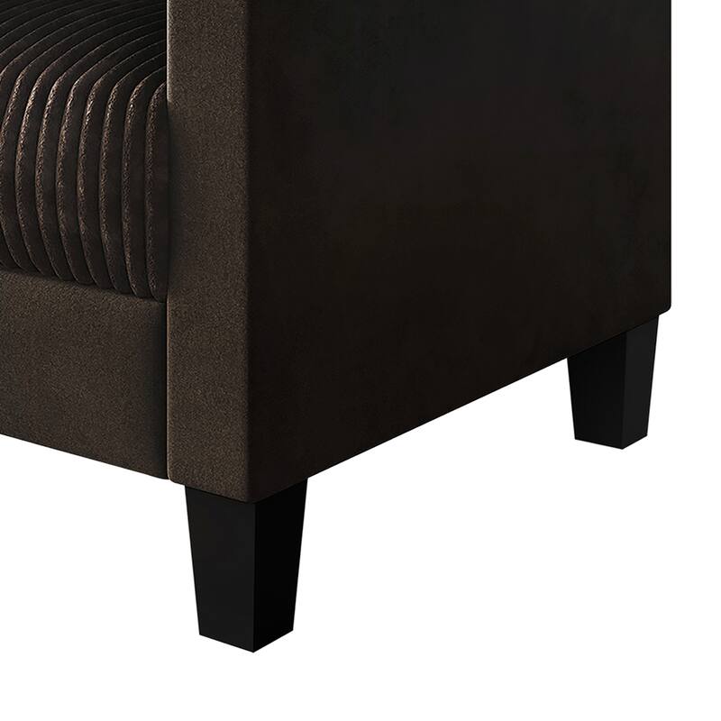 CraftPorch Corduroy Mid-Century Modern Velvet Upholstered 3-Piece Living Room Set