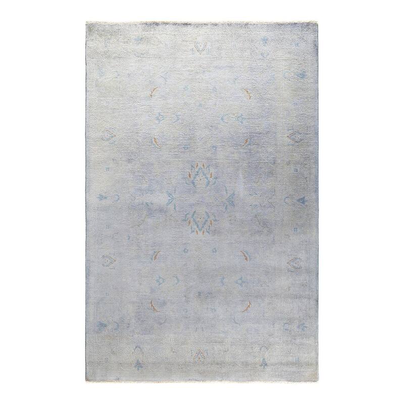 Vibrance, One-of-a-Kind Hand-Knotted Area Rug - Gray, 5' 1" x 7' 9" - 5' 1" x 7' 9"