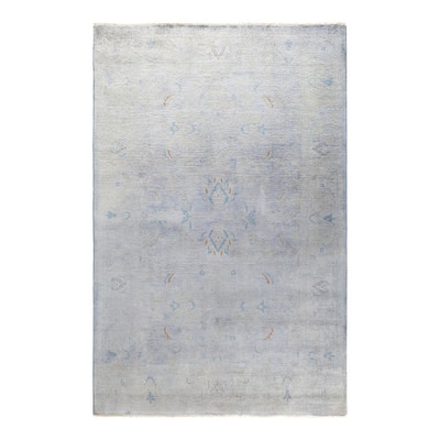 Vibrance, One-of-a-Kind Hand-Knotted Area Rug - Gray, 5' 1" x 7' 9" - 5' 1" x 7' 9"