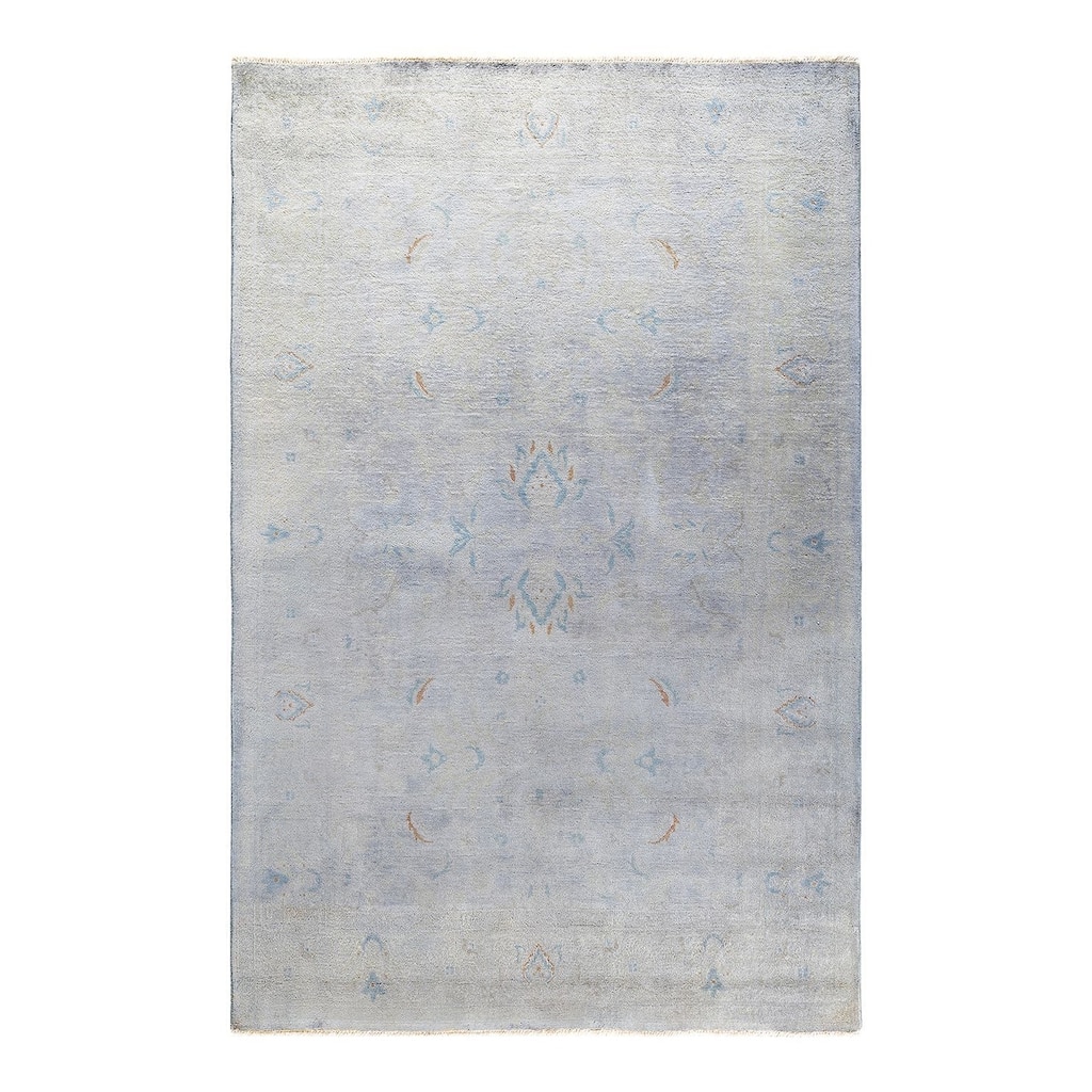 Vibrance, One-of-a-Kind Hand-Knotted Area Rug - Gray, 5' 1" x 7' 9" - 5' 1" x 7' 9"