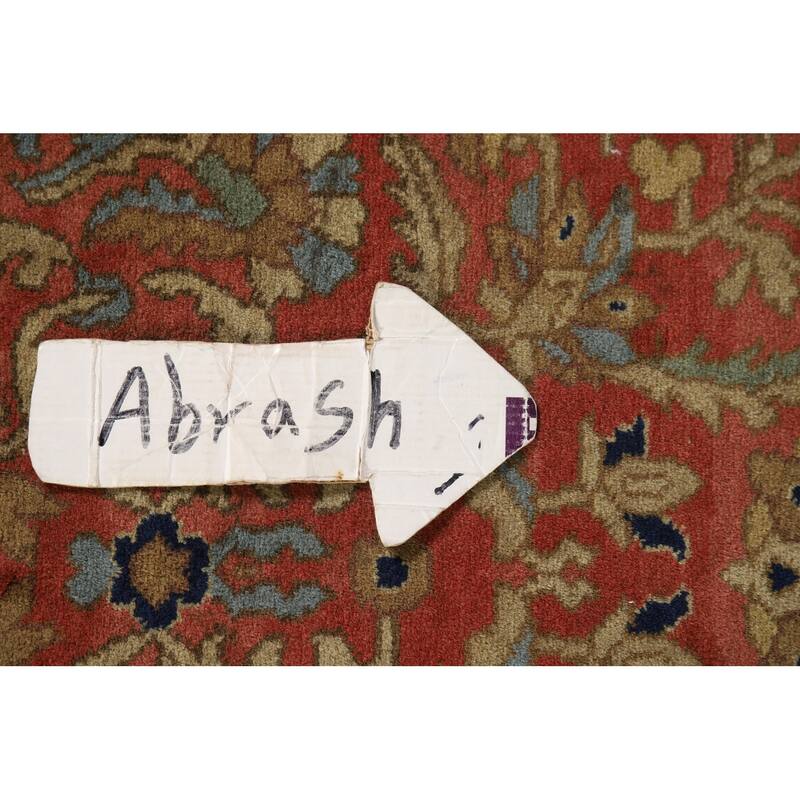 Orange Floral Tabriz Foyer Rug Handmade Wool Carpet - 4'1" x 6'5"