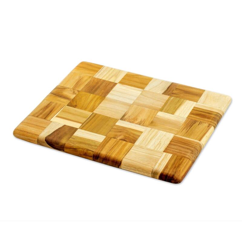 Novica Handmade Puzzle Teak Cutting Board