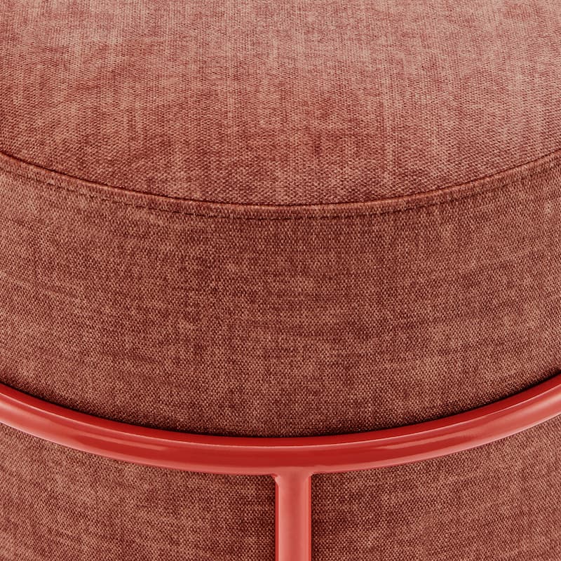 NPD Furniture Ophelia Velvet Round Ottoman with Metal Frame
