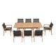 preview thumbnail 12 of 14, 9-Piece Extendable Patio Dining Set with Acacia Wood Table & 6 Breathable Mesh Chairs, Outdoor Furniture Set