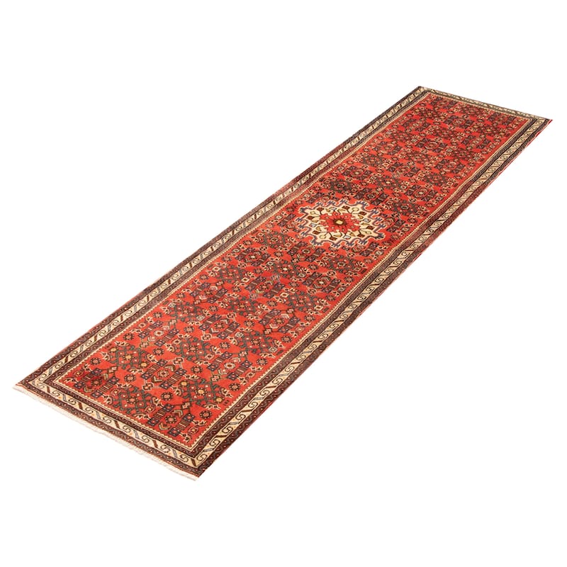 ECARPETGALLERY Hand-knotted Andelz Red Wool Rug - 2' 6" x 9' 7"