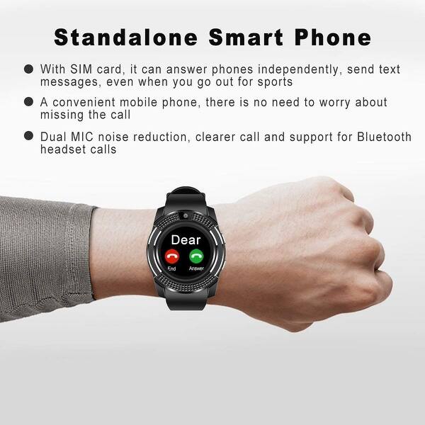 Agptek V8 Smart Watch Bluetooth Smartwatch Touch Screen Wrist Watch Camera W Sim Card Slot Overstock 26889562
