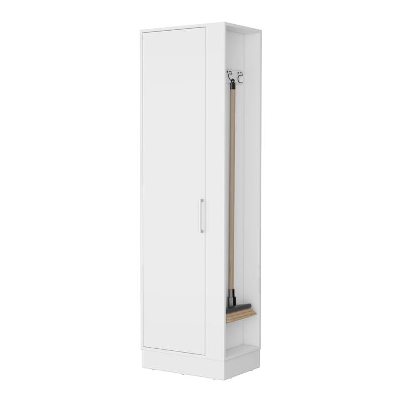 HomeRoots 21" White Accent Cabinet With Six Shelves - 21.10 in. x 72.30 in. x 14.80 in.