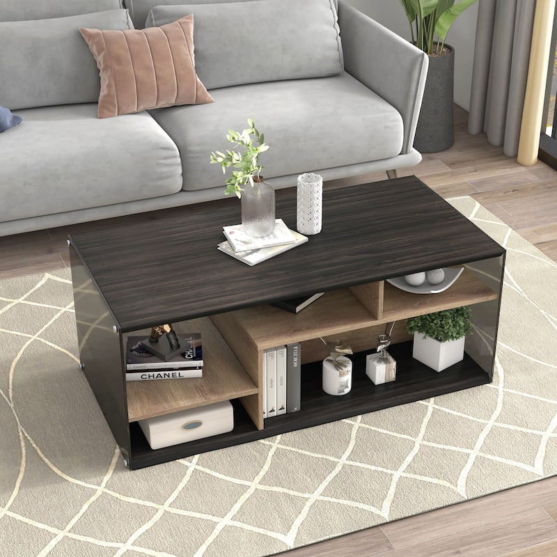 Noella Contemporary Brown 48-inch 8-Shelf Coffee Table by Furniture of America