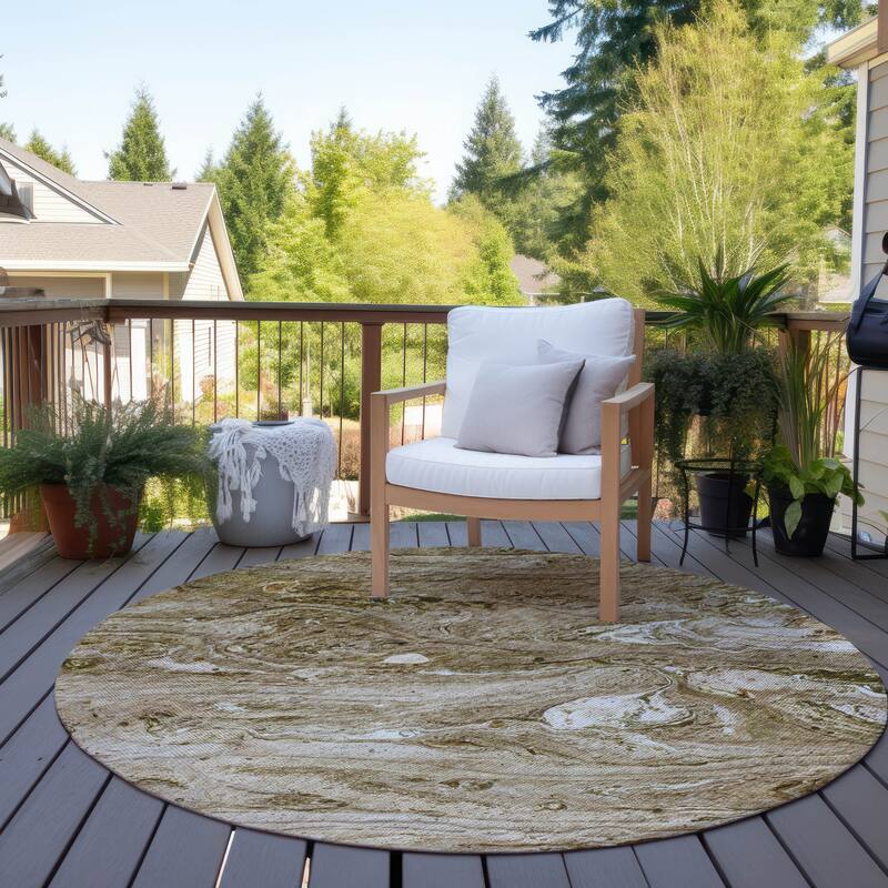 Machine Washable Indoor/ Outdoor Chantille Modern Abstract Rug