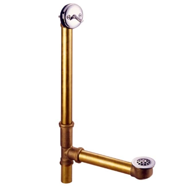 Kingston Brass Brass Bathtub Drain with Trip Lever, Overflow and Grid