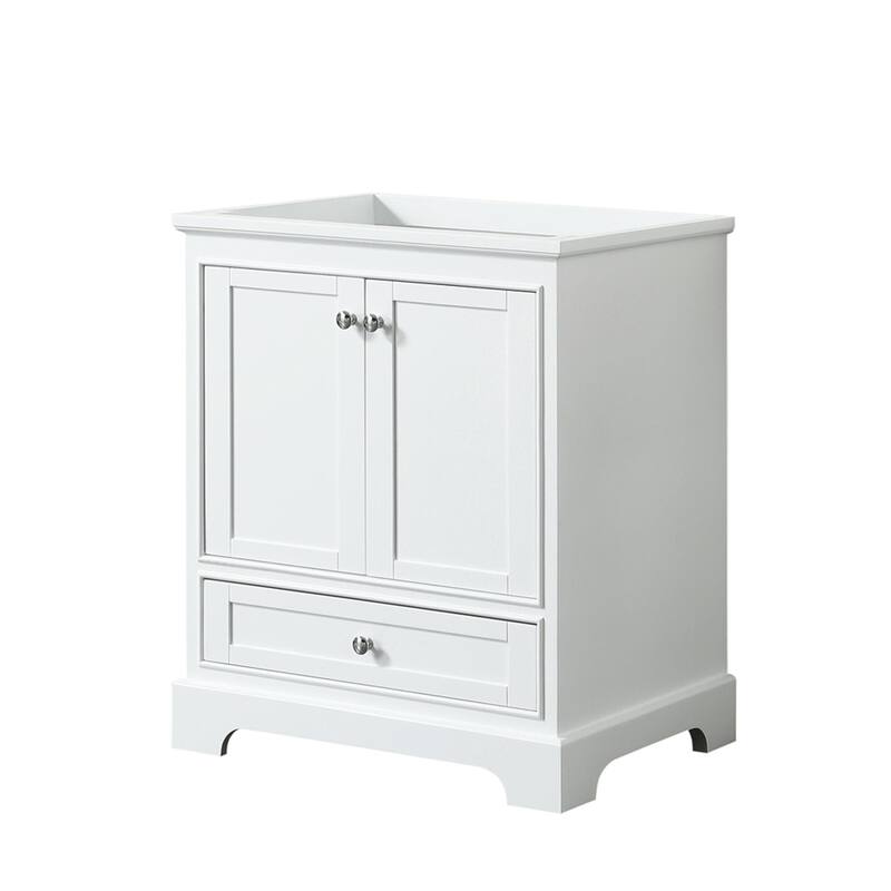 Wyndham Collection Deborah 29-1/4" Free Standing Single Wood Vanity - White / Polished Chrome Hardware
