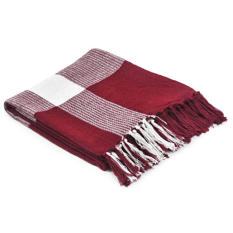 Sevita Hand-Woven Plaid Standard Size Throw Blanket