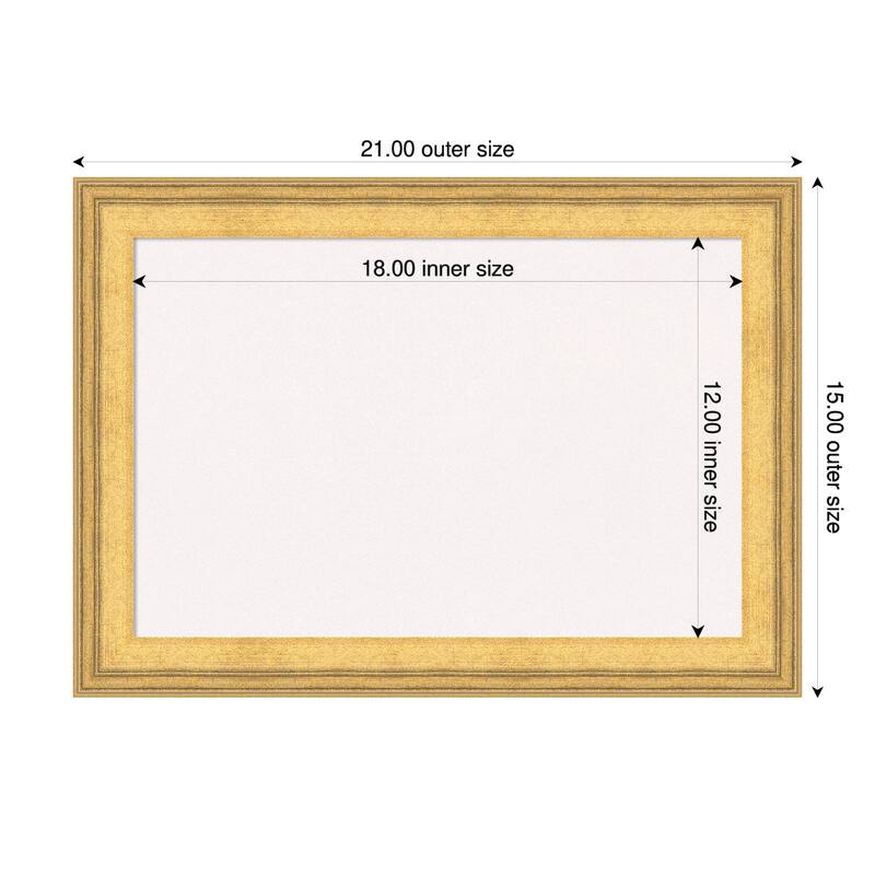 Owen Gold Wood Framed Cork Board - Bulletin Board, Organization Board, Pin Board - White - 21 x 15 in