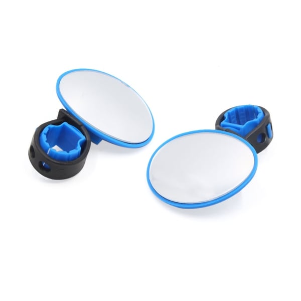 2Pcs Rotaty Handlebar Mount Convex Rearview Mirror Blue for Bike Bicycle. Opens flyout.