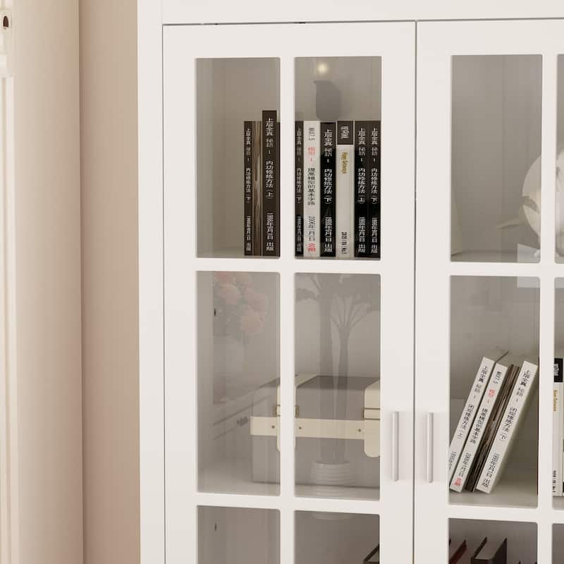 Tall Bookcase Storage Cabinet Pantry Cabinet Wooden Bookshelf Display - 36.2"X70.9"