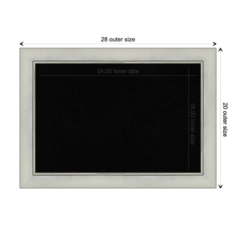 Flair Framed Black Corkboard Bulletin Board - Flair Silver Patina - Board Size 24x16