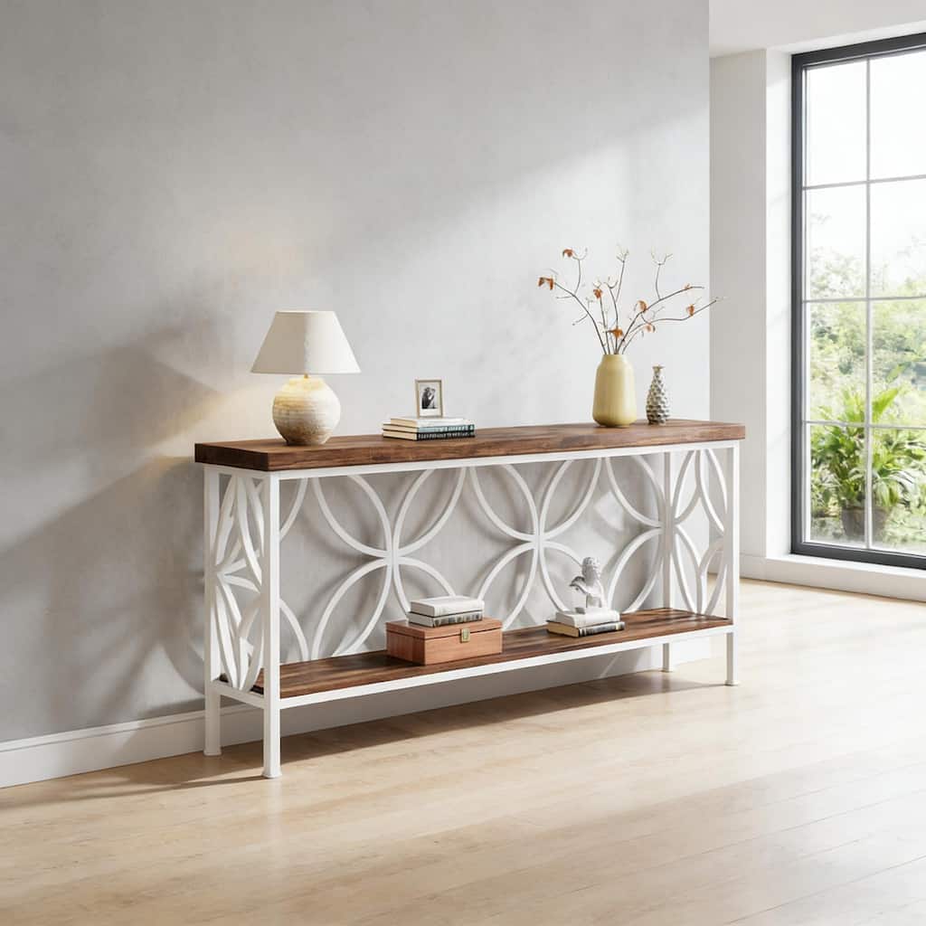 Stylish 2-Tier Console Sofa Table
