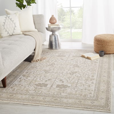 Scarla Oriental Cream/ Light Gray Area Rug