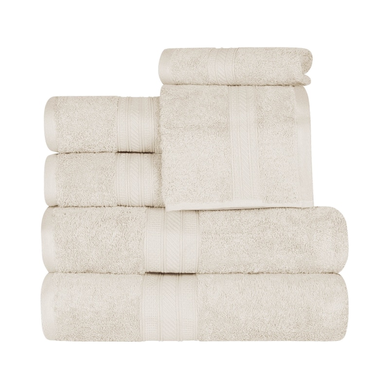 Superior 6-piece Plush Long Staple Combed Cotton Towel Set