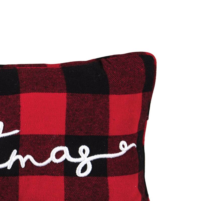 Merry Christmas Embroidered Pillow