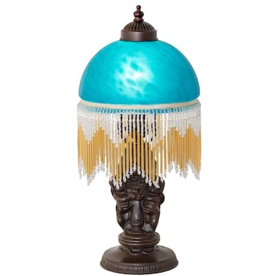 17" High Roussillon Cherub With Lantern Mini Lamp - N/A