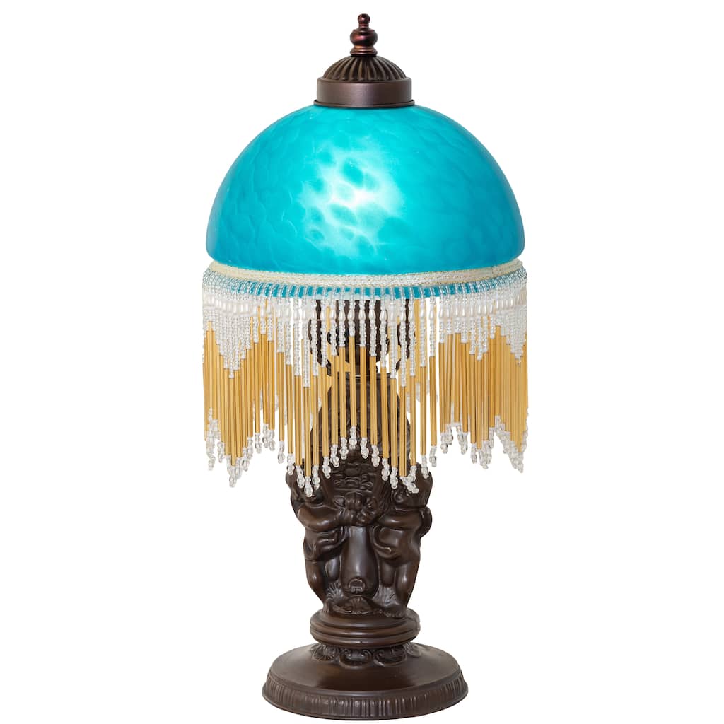 17" High Roussillon Cherub With Lantern Mini Lamp