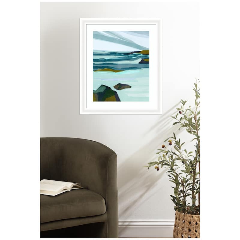 Kate and Laurel Framed Art Ocean Breeze by Nikita Jariwala