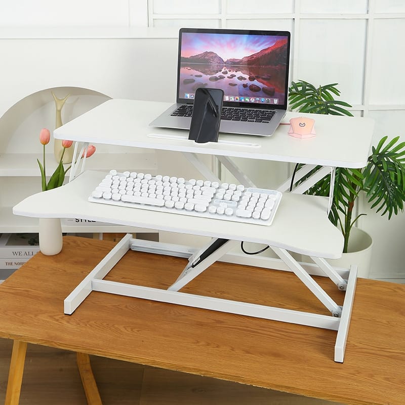 Ergonomic Adjustable Standing Desk Converter with Spacious Desktop and Smooth Height Lift for Home Office Use