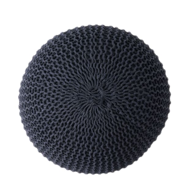 Abena Knitted Cotton Pouf by Christopher Knight Home