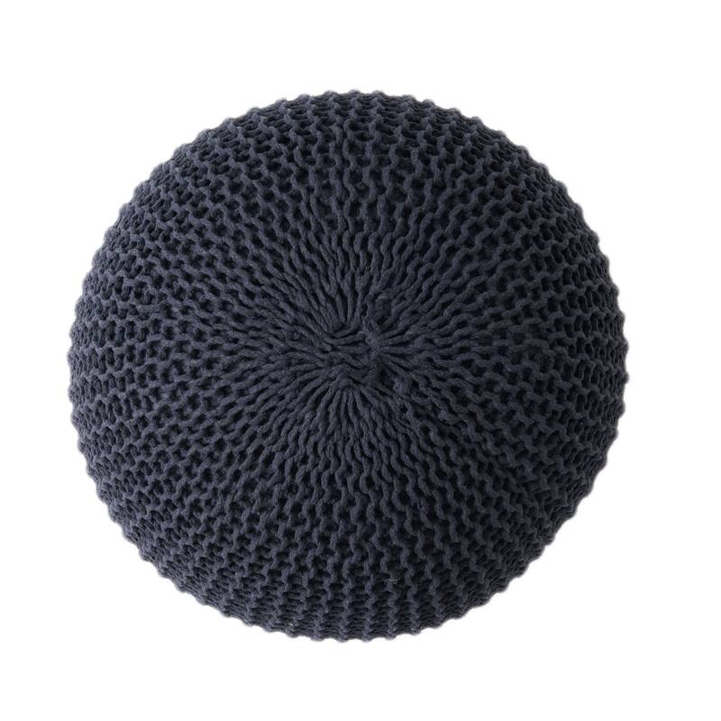 Abena Knitted Cotton Pouf by Christopher Knight Home