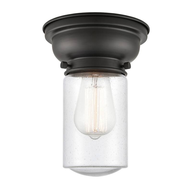 Innovations Lighting Dover 6" Wide Convertible Flush Mount Ceiling - Matte Black / Seedy