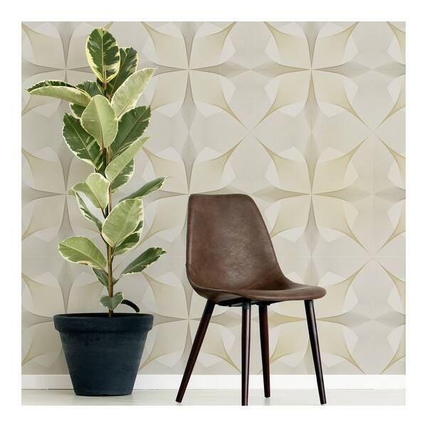 NuWallpaper White & Gold Inuition Peel & Stick Wallpaper 216in x 20