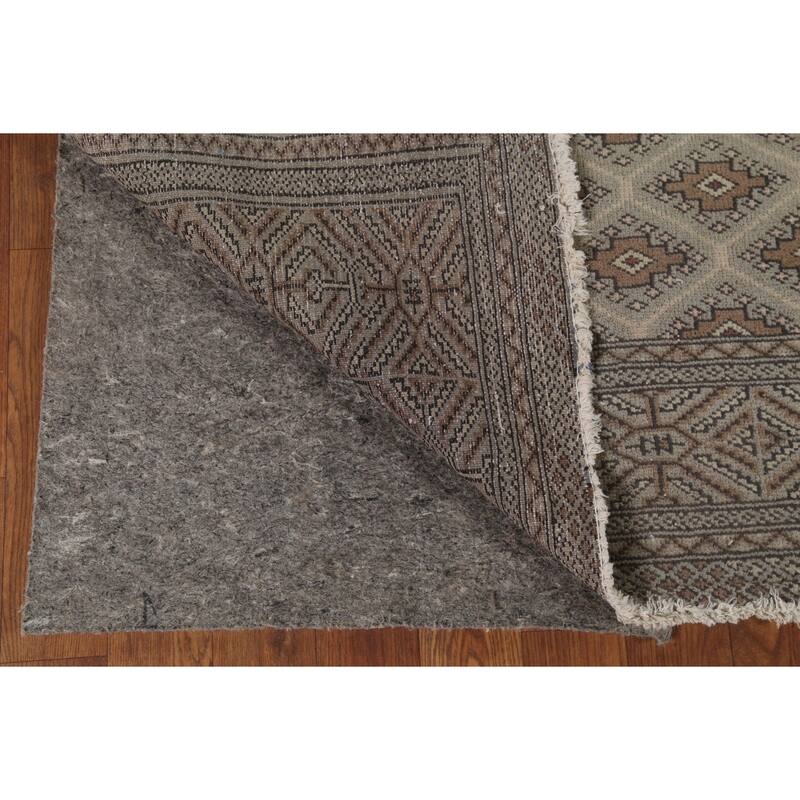 All-Over Geometric Turkoman Persian Vintage Rug Handmade Wool Carpet - 6'5"x 9'3"