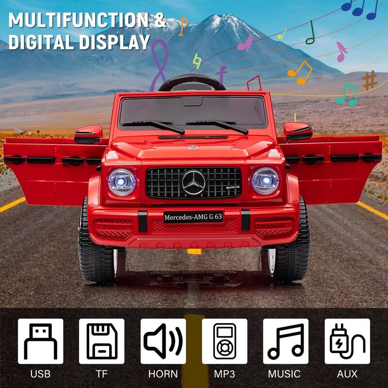 Kids 12V Ride on Car, Licensed Mercedes Benz G63 Kids Car w/Remote Control